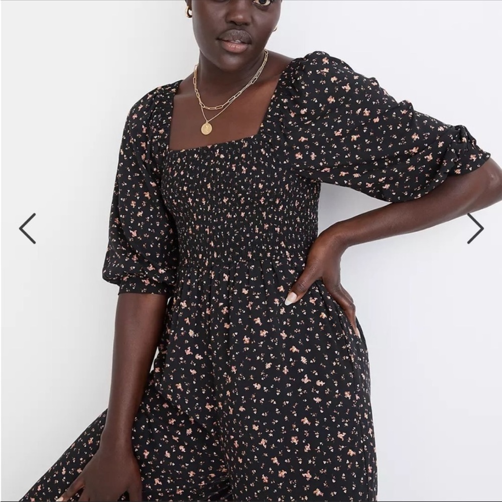 Madewell Lucie elbow-sleeve smocked wide leg jumpsuit - Picture 2 of 5